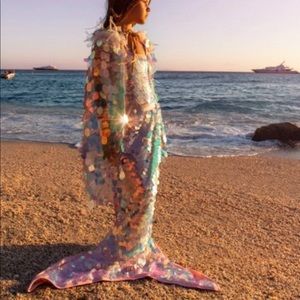 Lola & the boys brand sequin swimsuit & mermaid tail size 2/3.